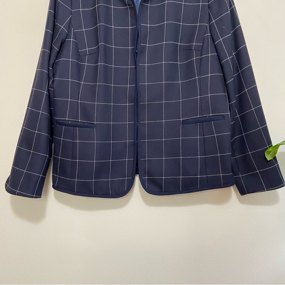 Pendleton Virgin Wool Navy Blue Square Windowpane… - image 2